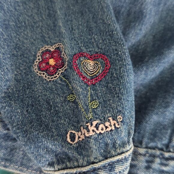 Oshkosh baby bgosh Y2K floral embroidered denim jacket infant size 3/6 months - Picture 3 of 9